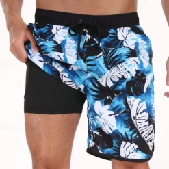 Best OUKU Men's Swim Trunks Swim Shorts Board Shorts Bathing Suit Drawstring with Pockets Swimming Surfing Beach Water Sports Printed Summer Spring