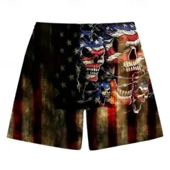 Outlet OUKU Men's Swim Trunks Swim Shorts 4-Way Stretch Fabric Board Shorts Bottoms Drawstring with Pockets Swimming Surfing Beach Water Sports Printed National Flag Summer Spring Coffee
