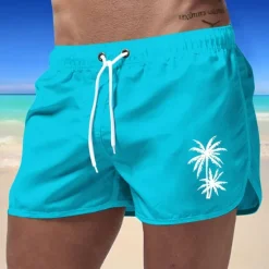 Discount OUKU Men's Swim Trunks Swim Shorts Board Shorts Coconut Tree Quick dry Breathable Drawstring Elastic Waist Vacation Beach Hawaiian Casual Black White