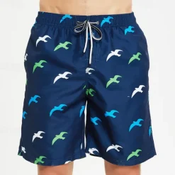 Hot OUKU Men's Swim Trunks Swim Shorts Quick Dry Lightweight Board Shorts Bathing Suit with Pockets Drawstring Swimming Surfing Beach Water Sports Printed Summer Blue