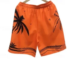 Clearance OUKU Men's Swim Trunks Swim Shorts Board Shorts Bottoms Drawstring with Pockets Swimming Surfing Beach Water Sports Tropical Printed Summer Spring Orange