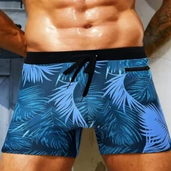Best OUKU Men's Swim Trunks Swim Shorts Swimwear Bottoms Drawstring Swimming Surfing Beach Water Sports Tropical Summer Spring Blue