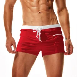 Online OUKU Men's Swim Trunks Swimwear Boxer Swim Shorts Lace up with Mesh lining Solid Colored Tropical Quick Dry Holiday Swimming Pool Sporty Basic Slim Light Blue Black