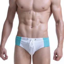 OUKU Men's Swimwear Swim Briefs Swim Thong Print Color Block Breathable Soft Outdoor Casual Daily Hawaiian Stylish Black Navy Blue Micro-elastic