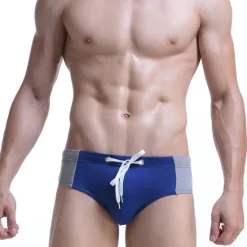 OUKU Men's Swimwear Swim Briefs Swim Thong Print Color Block Breathable Soft Outdoor Casual Daily Hawaiian Stylish Black Navy Blue Micro-elastic