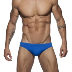 Sale OUKU Men's Swimwear Swim Briefs Swim Thong Plain Breathable Soft Daily Wear Weekend Stylish Simple Black White