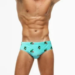Clearance OUKU Men's Swimwear Swim Briefs Floral Tropical Beach Swimming Pool Sporty Basic Black White