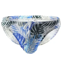OUKU Men's Swimwear Swim Briefs Swim Thong Drawstring Trees / Leaves Flower / Plants Breathable Soft Simple Yellow Pink