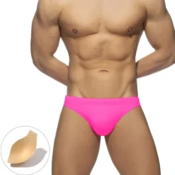OUKU Men's Swimwear Swim Briefs Pure Color Antibacterial Leak Proof Beach Swimming Pool Fashion Simple Light Blue Black Micro-elastic