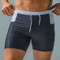 Hot OUKU Men's Swimwear Swim Shorts Swim Trunks Boxer Swim Shorts Shorts Plain Comfort Breathable Outdoor Daily Going out Sports Hawaiian Black Blue