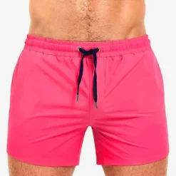 Sale OUKU Men's Swimwear Swim Shorts Swim Trunks Boxer Swim Shorts Shorts Plain Comfort Breathable Outdoor Daily Going out Sports Hawaiian White Pink