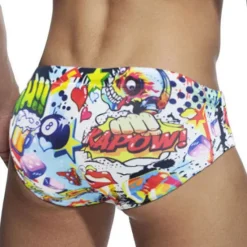 OUKU Men's Swimwear Swim Shorts Shorts Swim Briefs Print Character Comfort Breathable Outdoor Daily Going out Sports Hawaiian White