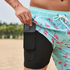New OUKU Men's Swimwear Swim Shorts Swim Trunks Plain Comfort Breathable Outdoor Daily Going out Fashion Casual Azure Black
