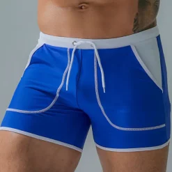 Discount OUKU Men's Swimwear Swim Shorts Swim Trunks Boxer Swim Shorts Shorts Pocket Plain Comfort Breathable Outdoor Daily Going out Sports Hawaiian Black Red