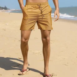 Outlet OUKU Men's Swimwear Swim Shorts Beach Shorts with Mesh lining Plain Comfort Breathable Outdoor Daily Going out Fashion Casual Army Yellow Black