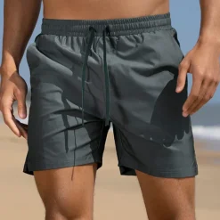 Outlet OUKU Men's Swimwear Swim Shorts Beach Shorts with Mesh lining Plain Comfort Breathable Outdoor Daily Going out Fashion Casual Army Yellow Black