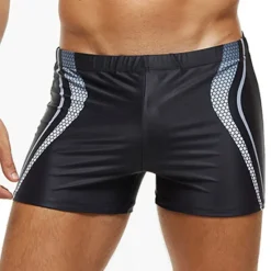 New OUKU Men's Swimwear Swim Shorts Swim Trunks Shorts Print Graphic Prints Comfort Breathable Holiday Going out Hawaiian Boho Black Blue