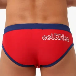 New OUKU Men's Swimwear Swim Shorts Shorts Swim Briefs Color Block Comfort Breathable Outdoor Daily Going out Sports Hawaiian Red Blue