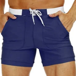 Clearance OUKU Men's Swimwear Swim Shorts Swim Trunks Shorts Pocket Plain Comfort Breathable Holiday Going out Hawaiian Boho Pink Red