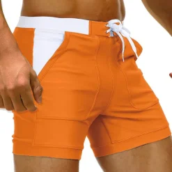 Clearance OUKU Men's Swimwear Swim Shorts Swim Trunks Shorts Pocket Plain Comfort Breathable Holiday Going out Hawaiian Boho Pink Red