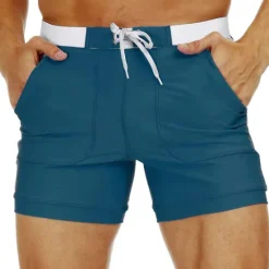 Clearance OUKU Men's Swimwear Swim Shorts Swim Trunks Shorts Pocket Plain Comfort Breathable Holiday Going out Hawaiian Boho Pink Red