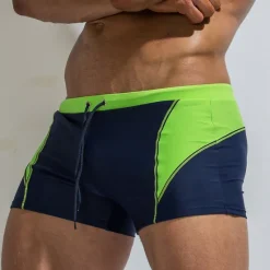 Clearance OUKU Men's Swimwear Swim Shorts Swim Trunks Lace up Drawstring Color Block Quick Dry Holiday Swimming Pool Sporty Basic Light Blue Red