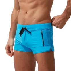 Hot OUKU Men's Swimwear Swim Shorts Swim Trunks Drawstring Zipper Pocket Plain Breathable Soft Outdoor Casual Daily Hawaiian Stylish Black White Micro-elastic