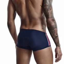 OUKU Men's Swimwear Swim Trunks Swim Briefs Drawstring Elastic Waist Plain Breathable Soft Outdoor Casual Daily Hawaiian Stylish White Red Micro-elastic