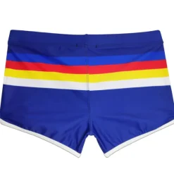 Online OUKU Men's Swimwear Swim Trunks Swim Briefs Print Stripe Antibacterial Leak Proof Beach Swimming Pool Fashion Simple Blue Orange Micro-elastic