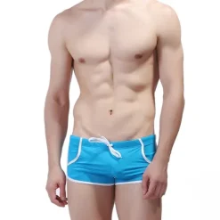 Online OUKU Men's Swimwear Swim Trunks Swim Briefs Drawstring Elastic Waist Color Block Breathable Soft Outdoor Casual Daily Hawaiian Stylish Black Red Micro-elastic