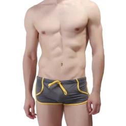 Online OUKU Men's Swimwear Swim Trunks Swim Briefs Drawstring Elastic Waist Color Block Breathable Soft Outdoor Casual Daily Hawaiian Stylish Black Red Micro-elastic