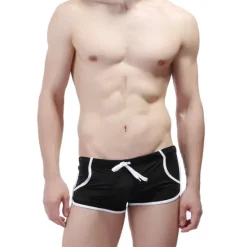 Online OUKU Men's Swimwear Swim Trunks Swim Briefs Drawstring Elastic Waist Color Block Breathable Soft Outdoor Casual Daily Hawaiian Stylish Black Red Micro-elastic