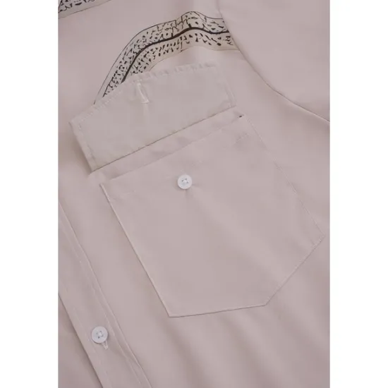 Discount OUKU Men's Symbol Shirt Western Shirt Cowboy Shirt Long Sleeve Vintage Western Style Outdoor Street Casual Daily Fall & Winter Turndown Buttons Print Gray