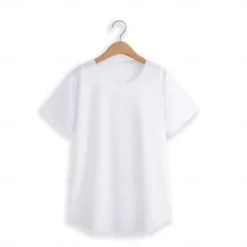 OUKU Men's T Shirt Casual Style Short Sleeve Crew Neck Summer Plain Fashion Designer Casual Classic Street Sports Holiday Black White Pink Top Tee for Men