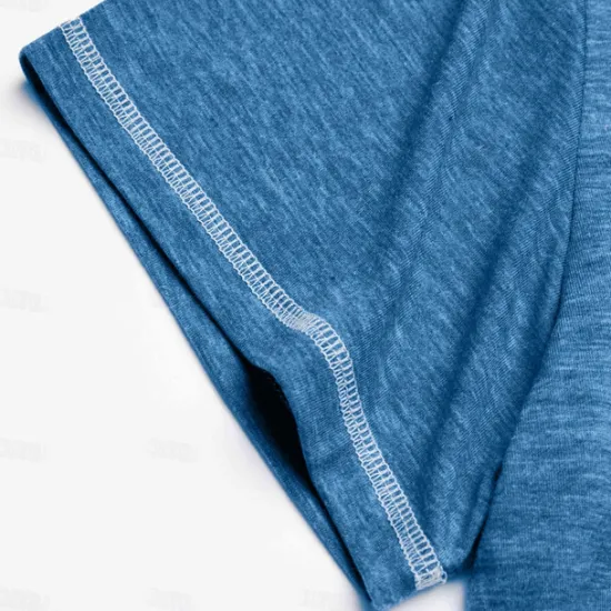 Clearance OUKU Men's T Shirt Henley Shirt Tee Top Short Sleeves Plain Fashion Designer Basic Fake two piece Henley Vacation Street Going out Summer Light Blue Black Green Henley T-Shirt