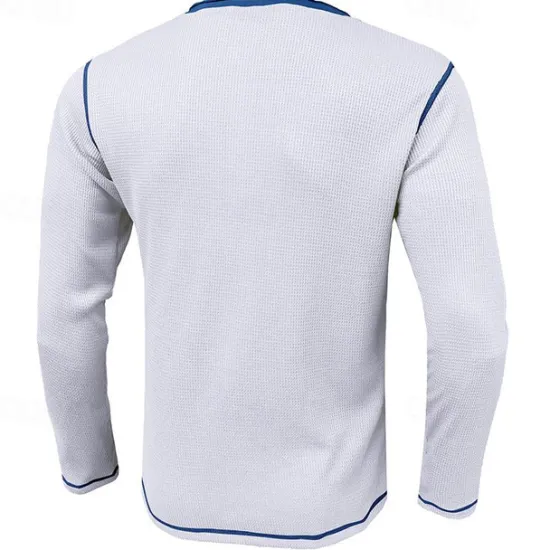 Outlet OUKU Men's T Shirt Henley Shirt Waffle Knit Tee Tee Top Long Sleeve Shirt Long Sleeve Color Block Fashion Designer Basic Patchwork Henley Vacation Street Going out Spring & Fall Black White Blue Henley