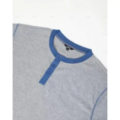 Outlet OUKU Men's T Shirt Henley Shirt Waffle Knit Tee Tee Top Long Sleeve Shirt Long Sleeve Color Block Fashion Designer Basic Patchwork Henley Vacation Street Going out Spring & Fall Black White Blue Henley