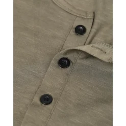 OUKU Men's T Shirt Henley Shirt Tee Top Short Sleeves Plain Designer Basic Modern Contemporary Buttons Henley Vacation Street Going out Summer Wine Black White Henley T-Shirt