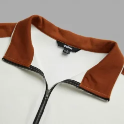 Discount OUKU Men's T Shirt Jacket Waffle Knit Tee Tee Top Long Sleeve Standing Collar Spring & Fall Color Block Fashion Designer Basic Zip Up Patchwork Vacation Street Going out White Blue Khaki Top Tee for Men