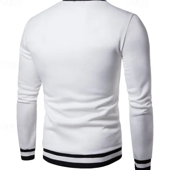 Best OUKU Men's T Shirt Knit Tee Long Sleeve V Neck Winter Spring & Fall Solid Color Knitwear V Neck Casual Daily Black White Yellow Top Tee for Men