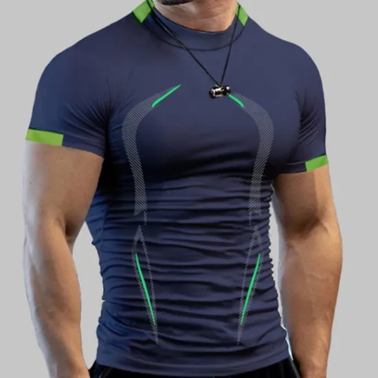 Best OUKU Men's T Shirt Moisture Wicking Shirts Short Sleeve Round Neck Spring, Fall, Winter, Summer Plain Muscle Athleisure Comfortable Sports Fitness Running Black White Navy Blue Top Tee for Men