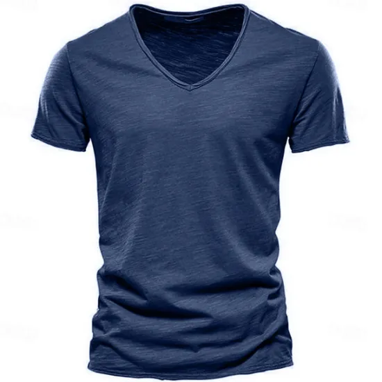 Discount OUKU Men's T Shirt Moisture Wicking Shirts Bamboo T-shirt Short Sleeve V Neck Summer Plain Sports Basic Casual Soft Home Street Causal Army Green Navy Black Top Tee for Men