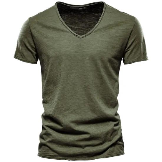 OUKU Men's T Shirt Moisture Wicking Shirts Short Sleeve V Neck Summer Plain Sports Basic Casual Classic Style Casual Navy Denim Blue Black Top Tee for Men