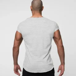 Sale OUKU Men's T Shirt Muscle Shirt Short Sleeve Crew Neck Summer Plain Fashion Classic Comfortable Classic Style Street Casual Sports Black Gray Top Tee for Men