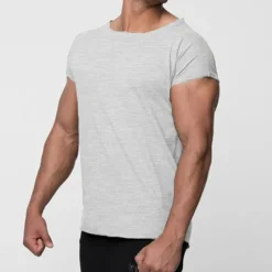 Sale OUKU Men's T Shirt Muscle Shirt Short Sleeve Crew Neck Summer Plain Fashion Classic Comfortable Classic Style Street Casual Sports Black Gray Top Tee for Men