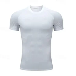 Hot OUKU Men's T Shirt Muscle Shirt Moisture Wicking Shirts Short Sleeve Crew Neck Summer Plain Sports Fashion Lightweight Classic Style Vacation Casual Holiday Red black Black White Top Tee for Men