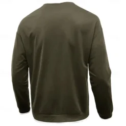 Best OUKU Men's T Shirt Oversized Shirt Tee Top Long Sleeve Shirt Long Sleeve Crew Neck Spring & Fall Solid Color Daily Casual Street Style Fake two piece Rib Hem Outdoor Street Causal Black Gray Wine Top Tee