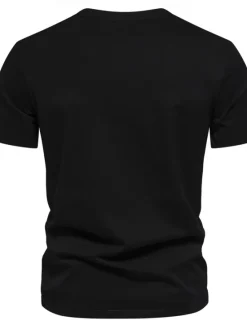 Hot OUKU Men's T Shirt Short Sleeve Crew Neck Summer Spring Geometric Knitwear Vacation Vintage Embroidered Embroidery School Training Outdoor Black White Light Green Top Tee for Men