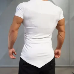 OUKU Men's T Shirt Short Sleeve V Neck Summer Plain Sports Fashion Lightweight Vacation Casual Holiday Black White Top Tee for Men