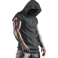 New OUKU Men's T Shirt Short Sleeve Hooded Summer Plain Fashion Classic Comfortable Street Casual Sports Black White Blue Top Tee for Men
